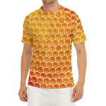 Honey Bee Hive Print Men's Short Sleeve Rash Guard