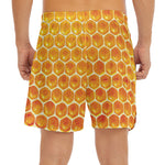 Honey Bee Hive Print Men's Split Running Shorts