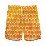 Honey Bee Hive Print Men's Sports Shorts