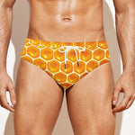 Honey Bee Hive Print Men's Swim Briefs