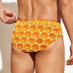 Honey Bee Hive Print Men's Swim Briefs