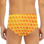 Honey Bee Hive Print Men's Triangle Swim Briefs