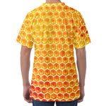 Honey Bee Hive Print Men's Velvet T-Shirt