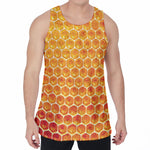Honey Bee Hive Print Men's Velvet Tank Top