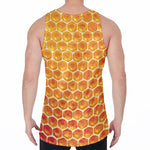 Honey Bee Hive Print Men's Velvet Tank Top