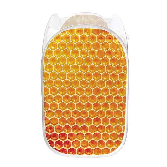 Honey Bee Hive Print Mesh Laundry Hamper