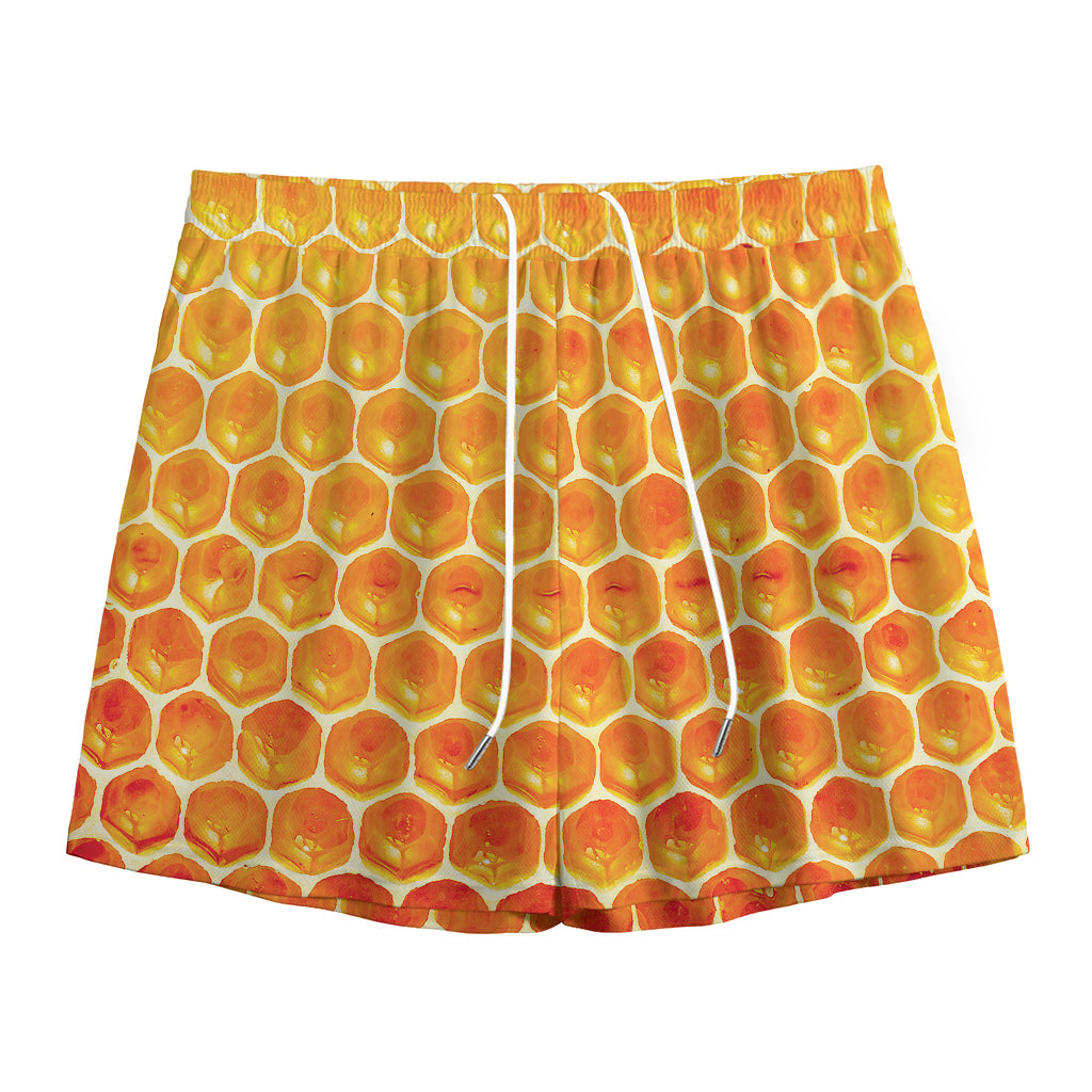 Honey Bee Hive Print Mesh Shorts