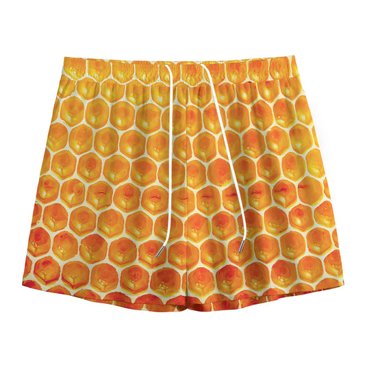 Honey Bee Hive Print Mesh Shorts
