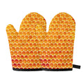 Honey Bee Hive Print Oven Mitts