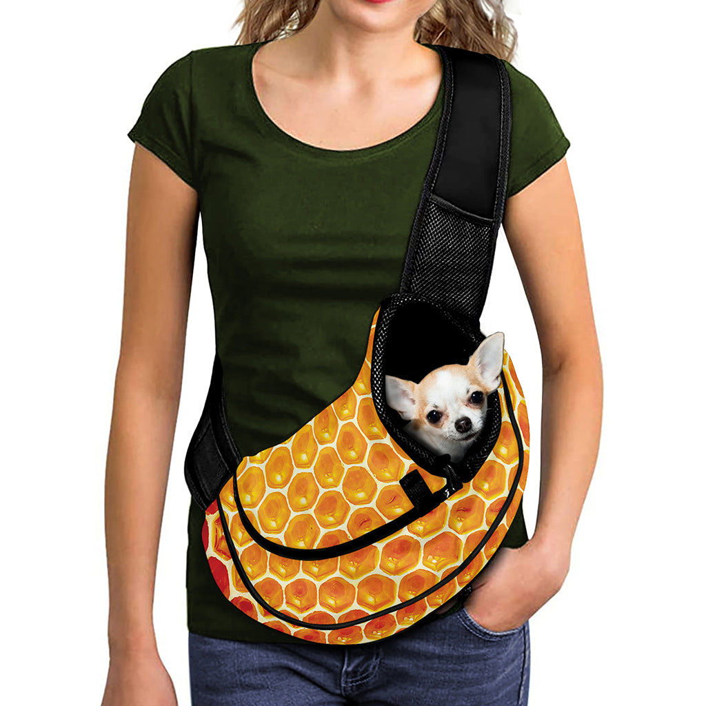 Honey Bee Hive Print Pet Sling Carrier