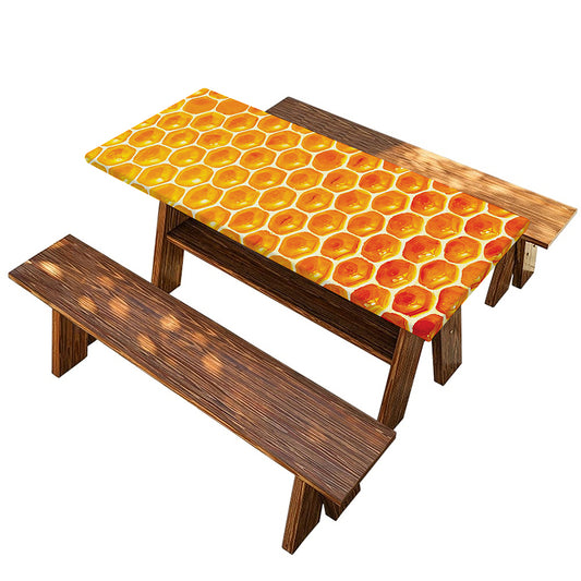 Honey Bee Hive Print Picnic Table Cover