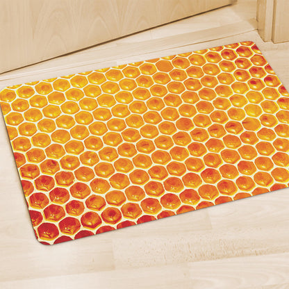 Honey Bee Hive Print Polyester Doormat