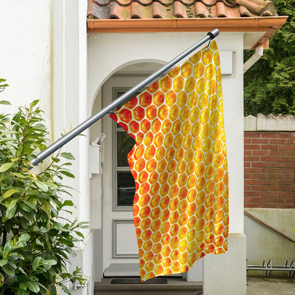 Honey Bee Hive Print Polyester Flag