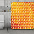 Honey Bee Hive Print Polyester Shower Curtain