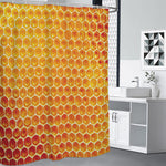 Honey Bee Hive Print Premium Shower Curtain
