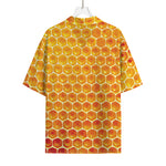 Honey Bee Hive Print Rayon Hawaiian Shirt