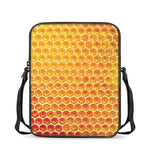 Honey Bee Hive Print Rectangular Crossbody Bag