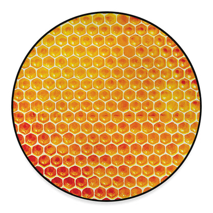 Honey Bee Hive Print Round Floor Mat