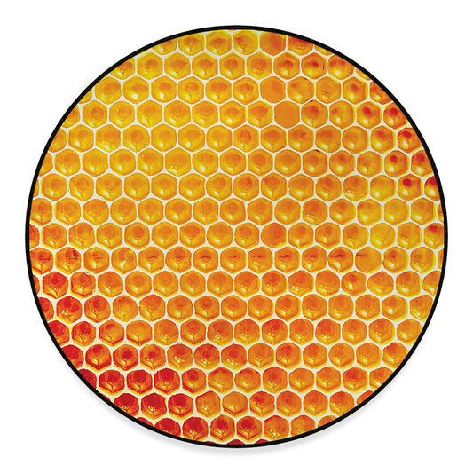 Honey Bee Hive Print Round Floor Mat