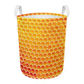 Honey Bee Hive Print Round Laundry Basket