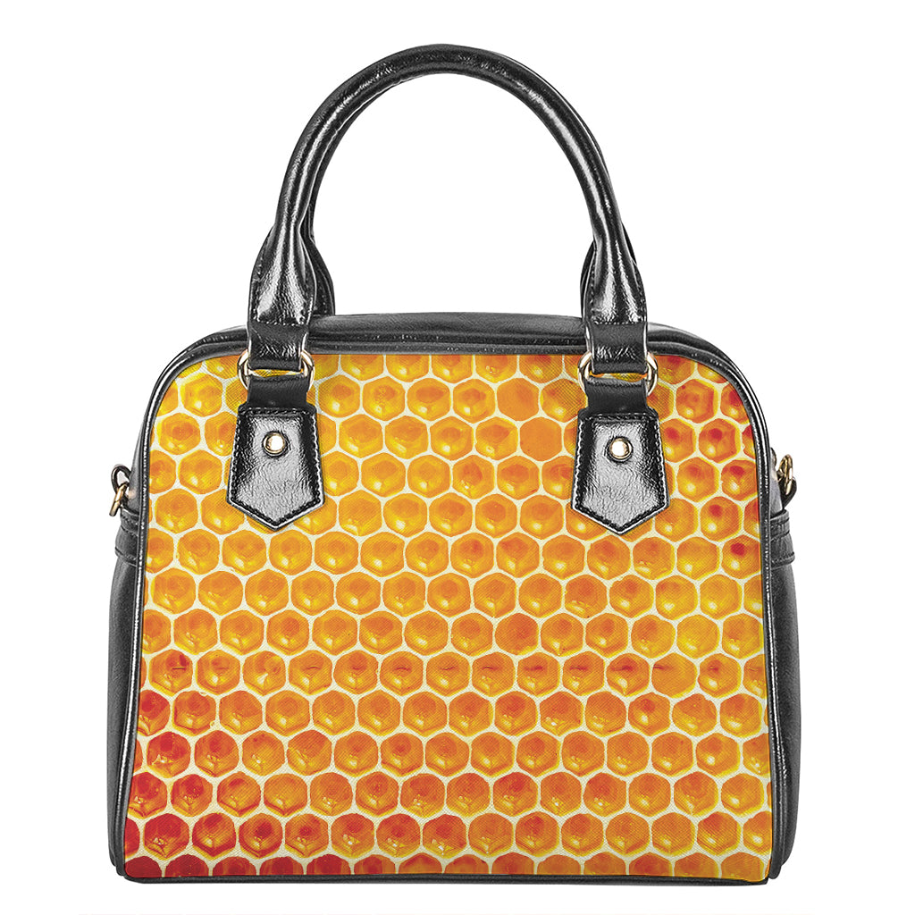 Honey Bee Hive Print Shoulder Handbag