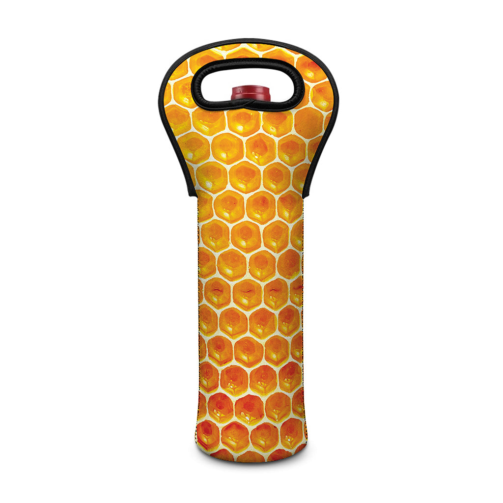 Honey Bee Hive Print Single Neoprene Wine Tote