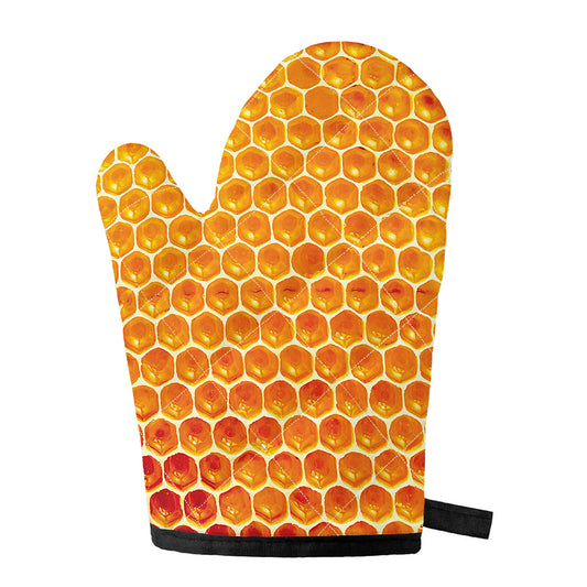 Honey Bee Hive Print Single Oven Mitt