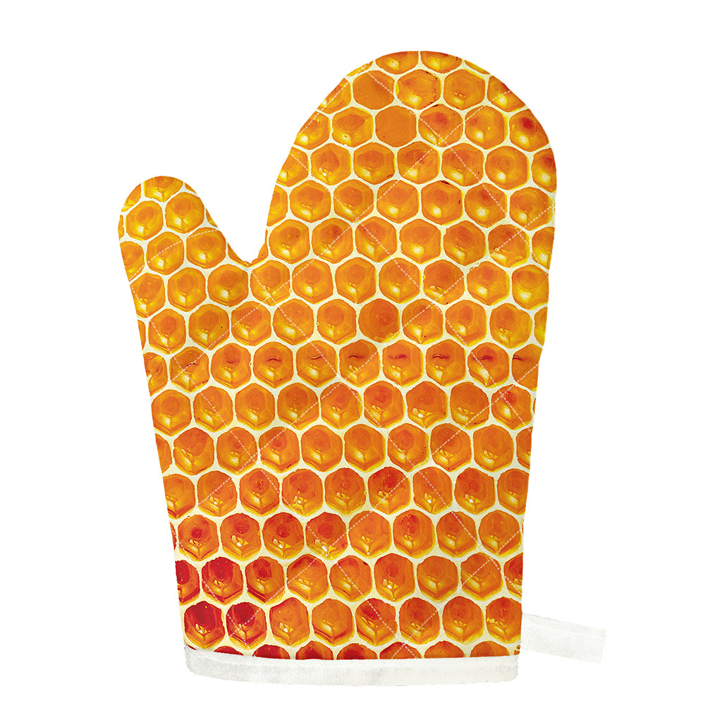 Honey Bee Hive Print Single Oven Mitt