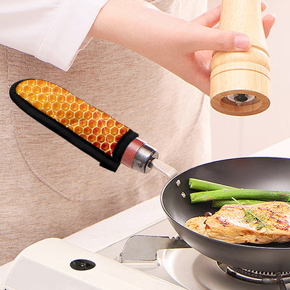 Honey Bee Hive Print Skillet Handle Cover