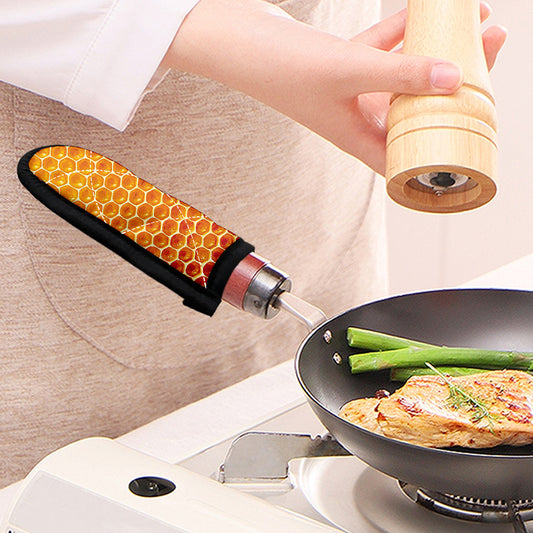 Honey Bee Hive Print Skillet Handle Cover
