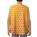 Honey Bee Hive Print Sleeveless Baseball Jersey