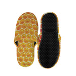 Honey Bee Hive Print Slippers