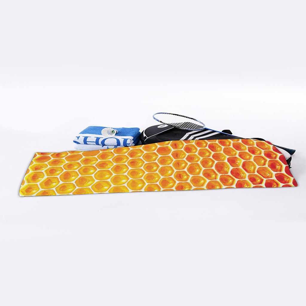 Honey Bee Hive Print Sports Towel