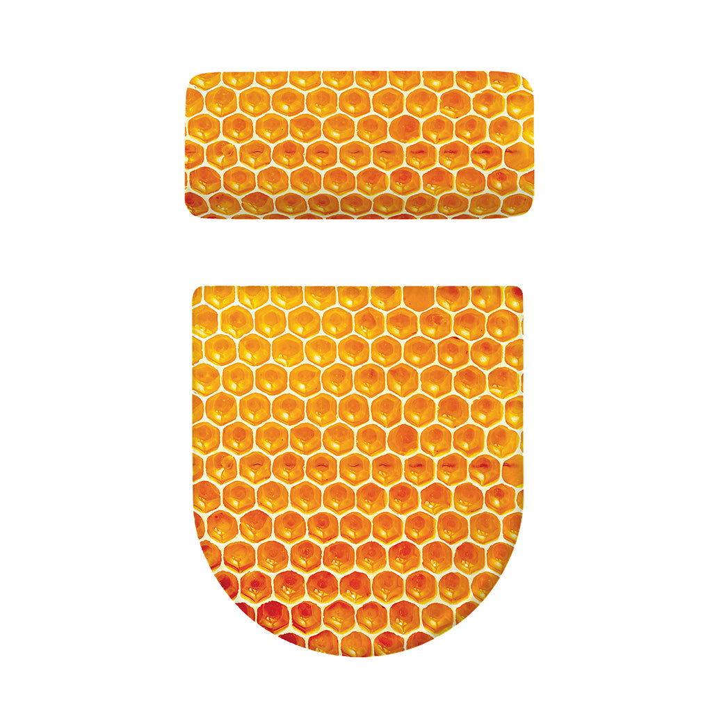 Honey Bee Hive Print Toilet Lid And Tank Cover Set