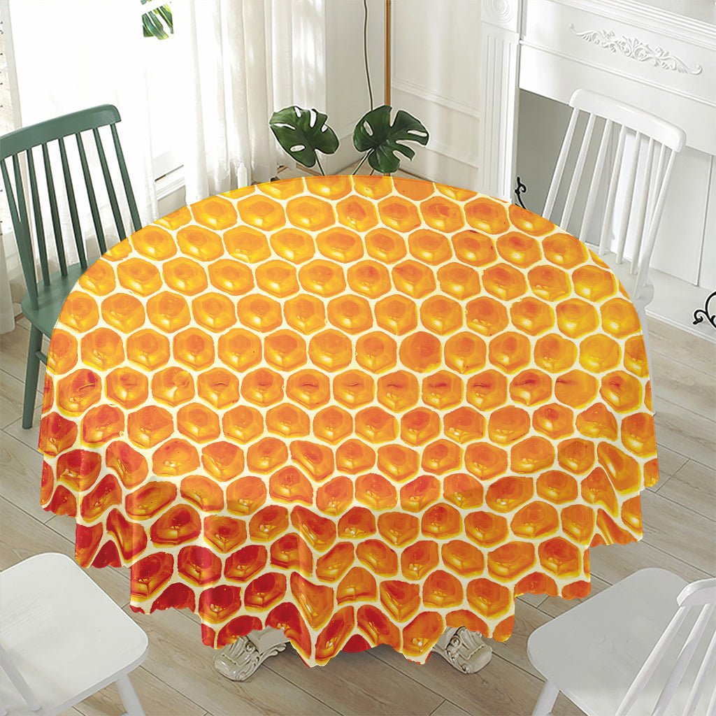 Honey Bee Hive Print Waterproof Round Tablecloth