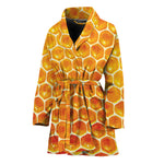 Honey Bee Hive Print Women's Bathrobe