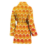 Honey Bee Hive Print Women's Bathrobe