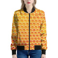Honey Bee Hive Print Women's Bomber Jacket