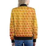 Honey Bee Hive Print Women's Bomber Jacket