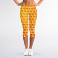 Honey Bee Hive Print Women's Capri Leggings