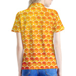 Honey Bee Hive Print Women's Polo Shirt