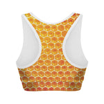 Honey Bee Hive Print Women's Sports Bra