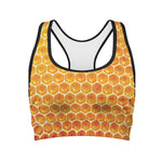 Honey Bee Hive Print Women's Sports Bra