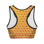 Honey Bee Hive Print Women's Sports Bra