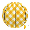 Honey Yellow And White Gingham Print Basketball