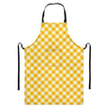 Honey Yellow And White Gingham Print Bib Apron With Pocket