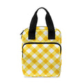 Honey Yellow And White Gingham Print Bible Tote Bag
