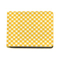 Honey Yellow And White Gingham Print Bifold Wallet