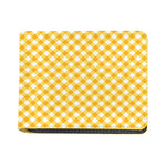 Honey Yellow And White Gingham Print Bifold Wallet