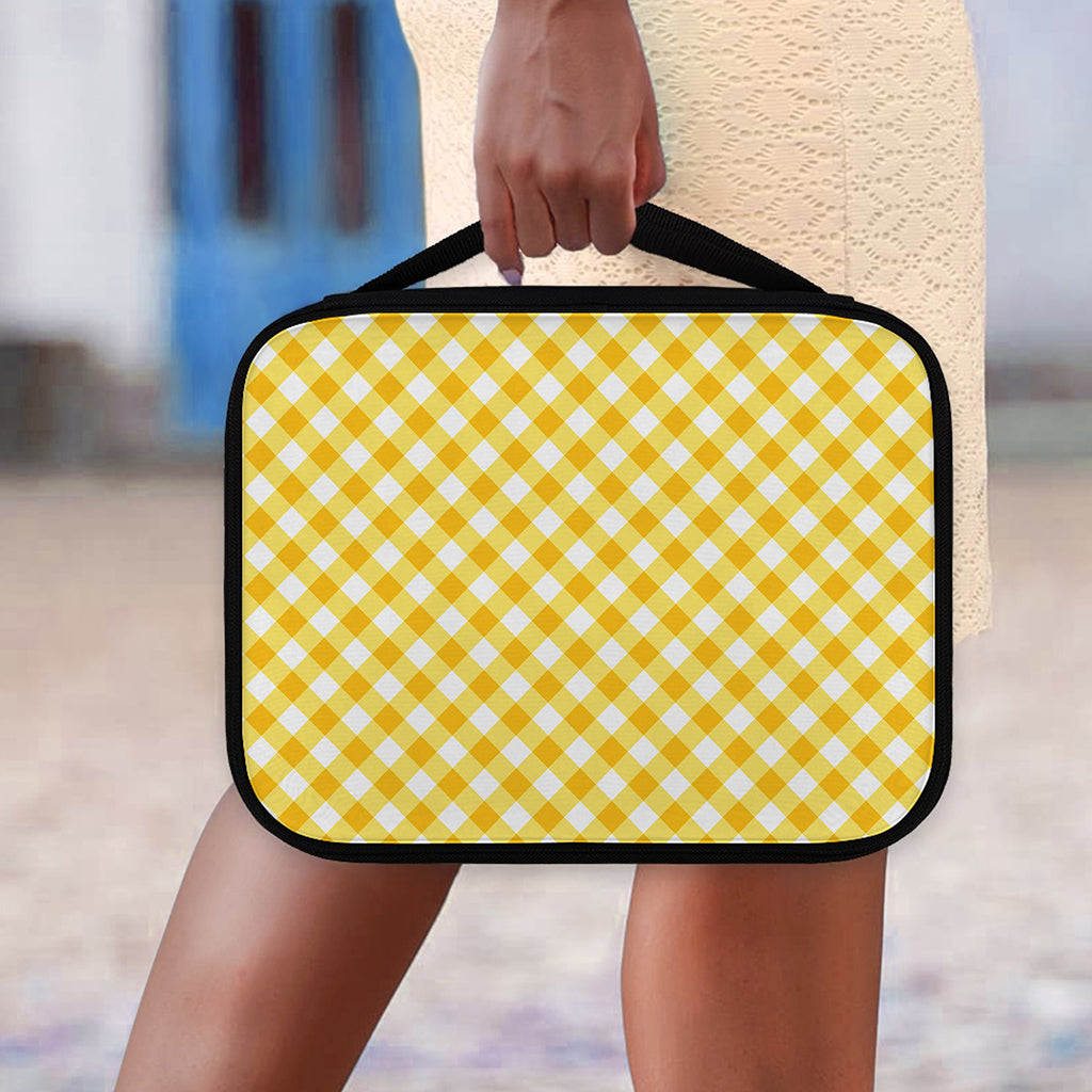 Honey Yellow And White Gingham Print Classic Bible Case
